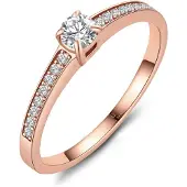 MARRYA Ring 'NS-09 Antragsring aus Edelstahl' roséguld
