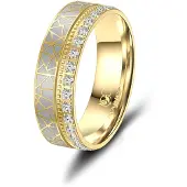 MARRYA Ring 'ES-37 Ehering aus Edelstahl - Gold plattiert' guld