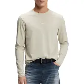 BOSS för män. 50473286 Beige T-shirt med långa ärmar TChark (M), Casual, Bomull, Lång ärm