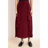 Trendyol Modest Dam Vinröd Enfärgad Maxi A-linje A-linje Modest Kjolar