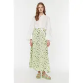 Trendyol Modest Dam Grön Prickig Maxi A-linje A-linje Modest Kjolar
