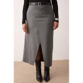 Trendyol Dam Grå Enfärgad Maxi Plus size Kjolar