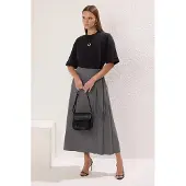 Trendyol Modest Dam Grå Enfärgad Maxi A-linje A-linje Modest Kjolar