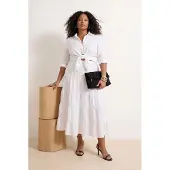 Trendyol Dam Vit Enfärgad Midi Plus size Kjolar