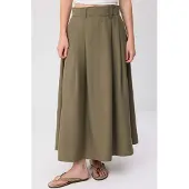 Trendyol TRENDYOLMİLLA Dam Khaki Enfärgad Midi Utsvängd kjol Skater Kjolar