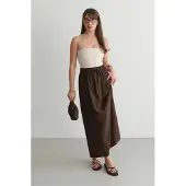 Trendyol TRENDYOLMİLLA Dam Brun Enfärgad Maxi A-linje A-linje Kjolar