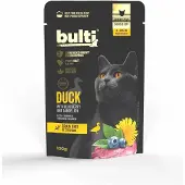 Bult Superfoods Ankfärs Med Blåbär Och Maskros Våtfoder För Katter 100g