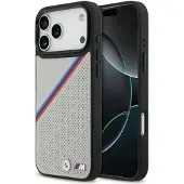 BMW M Tricolor MagSafe-fodral med metallogo för iPhone 17 Pro Max - Grå