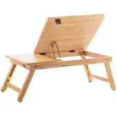 InnovaGoods Hopfällbart laptopbord i bambu - bord / brickbord för laptop och surfplatta i säng och soffa