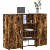 vidaXL Receptionsdisk rökfärgad ek 135x50x103,5 cm konstruerat trä