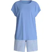 Calida Kort pyjamas ljusblå / vit