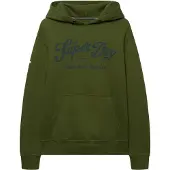 Superdry för män. M2014566A Vintage Script huvtröja grön (M), Casual, Bomull