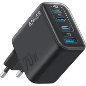 Anker Zolo 70W GaN-väggladdare - 3x USB-C, 1x USB-A - Svart