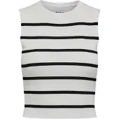 ONLY Broderad topp 'Majli' svart / vit