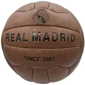 SuperMerchantEU Real Madrid Officiellt Licensierat Äkta Läder Fotboll RM7BG12 Brun