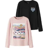 Name it T-shirt 'NKFVIX' ljusblå / pastellrosa / svart / vit