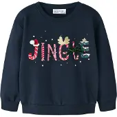 Name it Sweatshirt 'NMFPOLMAX' marinblå / guld / gran / ljusrosa