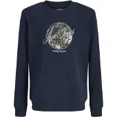 Jack & Jones Junior Sweatshirt 'Honolulu' mörkblå / vit