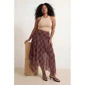 Trendyol Dam Brun Rutig Midi Plus size Kjolar