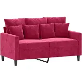 vidaXL 2-sitssoffa vinröd 120 cm sammet