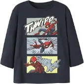 Name it T-shirt 'NMMJARL SPIDER' marinblå / ljusblå / gul / eldröd