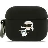 Karl Lagerfeld AirPods Pro 3 Karl & Choupette 3D-silikonfodral - svart