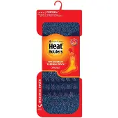 Heat Holder Mens Twist Stripe Patterned Fleece Lined Slipper Socks