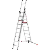 Hailo S100 ProfiLOT 9309-507 Aluminium Multifunktionsstege Arbetshöjd (max.): 6.6 m Silver, Röd, Svart 21.7 kg