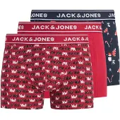 Jack & Jones Boxershorts 'JACEDDIE XMAS' marinblå / röd / vit