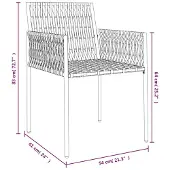 vidaXL Trädgårdsstolar 2 st med dynor brun 54x61x83 cm konstrotting