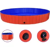 vidaXL Hopfällbar hundpool röd 300x40 cm PVC