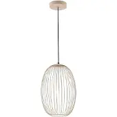 LUCANDE LED-utomhushänglampa Richi, beige, Ø 35 cm, dimbar Richi ,, Creme / bärnsten, Metall, Modern