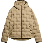 Superdry för män. M5012045A Beige quiltad kappa med huva (XL), Casual, Återvunnen polyester, Hållbar
