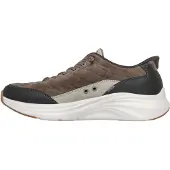 SKECHERS för män. 232618 Slip-Ins sneakers: Contour Foam - Cozy Fit Cordelux grönbrun (44), Tyg, Karta, Nyckelband, Casual