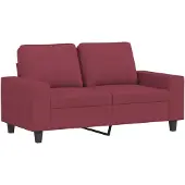 vidaXL 2-sitssoffa vinröd 120 cm tyg
