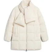 Calvin Klein Jeans Quilted Down Puffer Coat With Scarf