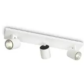 Philips myLiving Runner tak-/väggspotlight 3 x, Utanpåliggande spotlight, GU10, 3 lampor, LED, 220-240 V, Vit