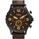 Fossil Klocka - - Nate JR1487 - Brun Läder - Kvarts - Analog
