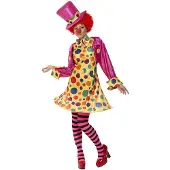 Clown Clowntjej Maskeraddräkt - Small