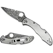 Spyderco Delica 4 Titanium Damascus fällkniv