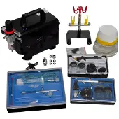 vidaXL Airbrush med kompressor och 3 färgsprutor