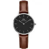 Daniel Wellington Classic Petite St Mawes Silver Black 28mm DW00100237