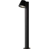 Lucide LED pollare Dingo, dimbar, Svart, Aluminium / grå / zink, Modern, LED-utomhuslampa