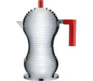 Alessi Pulcina Espressobryggare 6 koppar Aluminium/Röd