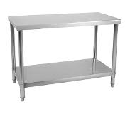 Royal Catering Rostfri arbetsbänk - 120 x 60 cm - 110 kg lastkapacitet