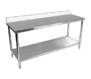 Royal Catering Rostfri arbetsbänk - 200 x 60 cm - skyddskant