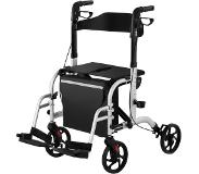 Uniprodo Rullator - transportrullstol - 2-in-1 - silver - 136 kg