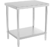 Royal Catering Rostfri arbetsbänk - 80 x 60 cm - 190 kg - rostfritt stål