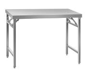 Royal Catering Rostfri arbetsbänk - Hopfällbar - 120 x 70 cm - 215 kg