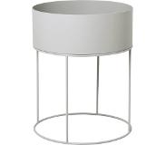 Ferm Living Plant Box Blombord Rund Ø40x50 cm Stål Ljusgrå